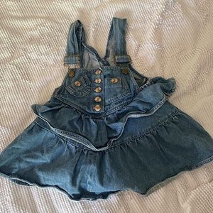 Vintage Happy Kids denim overall dress- circa 1990